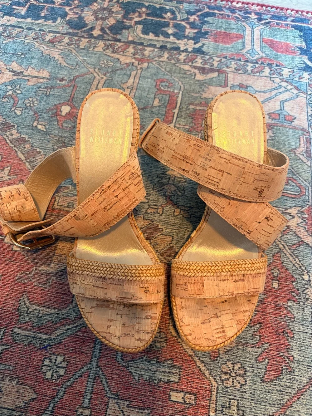 Stuart Weitzman Cork Wedge Heeled Sandal Size 6.5